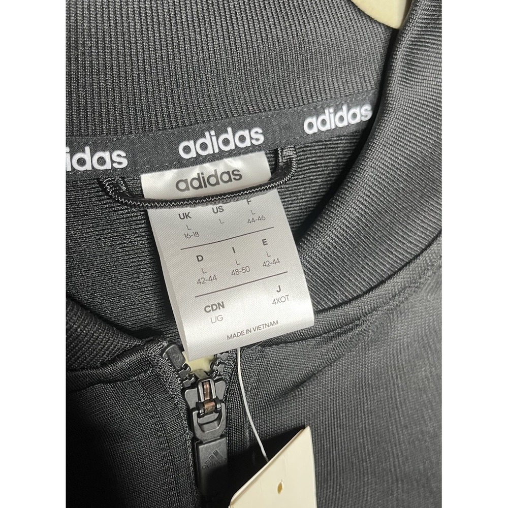 NWT Adidas Women's Dazzle Track Jacket Large White/Black - Picture 2 of 6